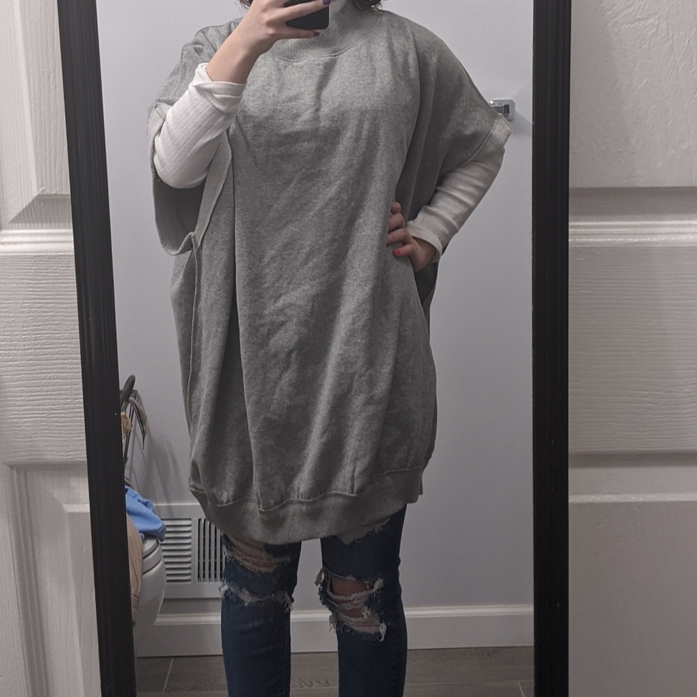 Free People Gray Oversized Dress